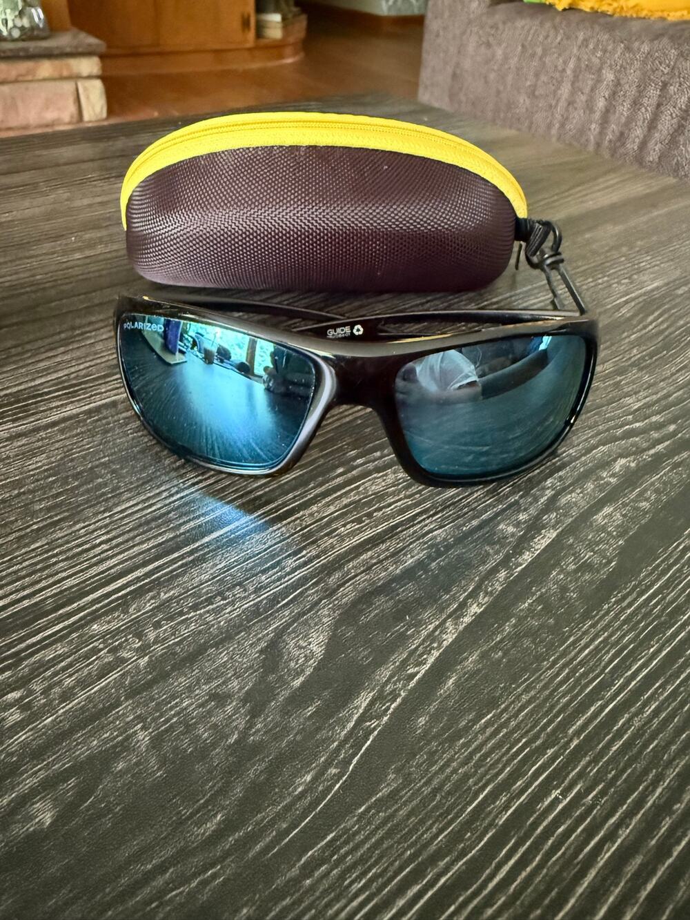 Revo Guide Polarized Sport Wraparound Sunglasses in Black & Blue